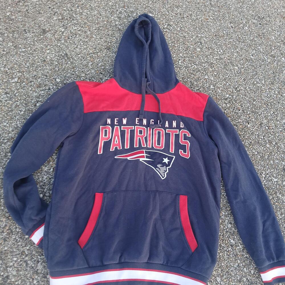 New England Patriots Sweatshirt Hoodie Mens Large Blue NFL Football Pullover